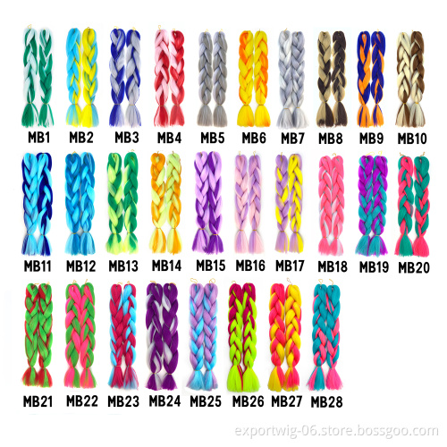 wholesale synthetic braiding hair for braids mix color crochet jumbo braids synthetic hair extension